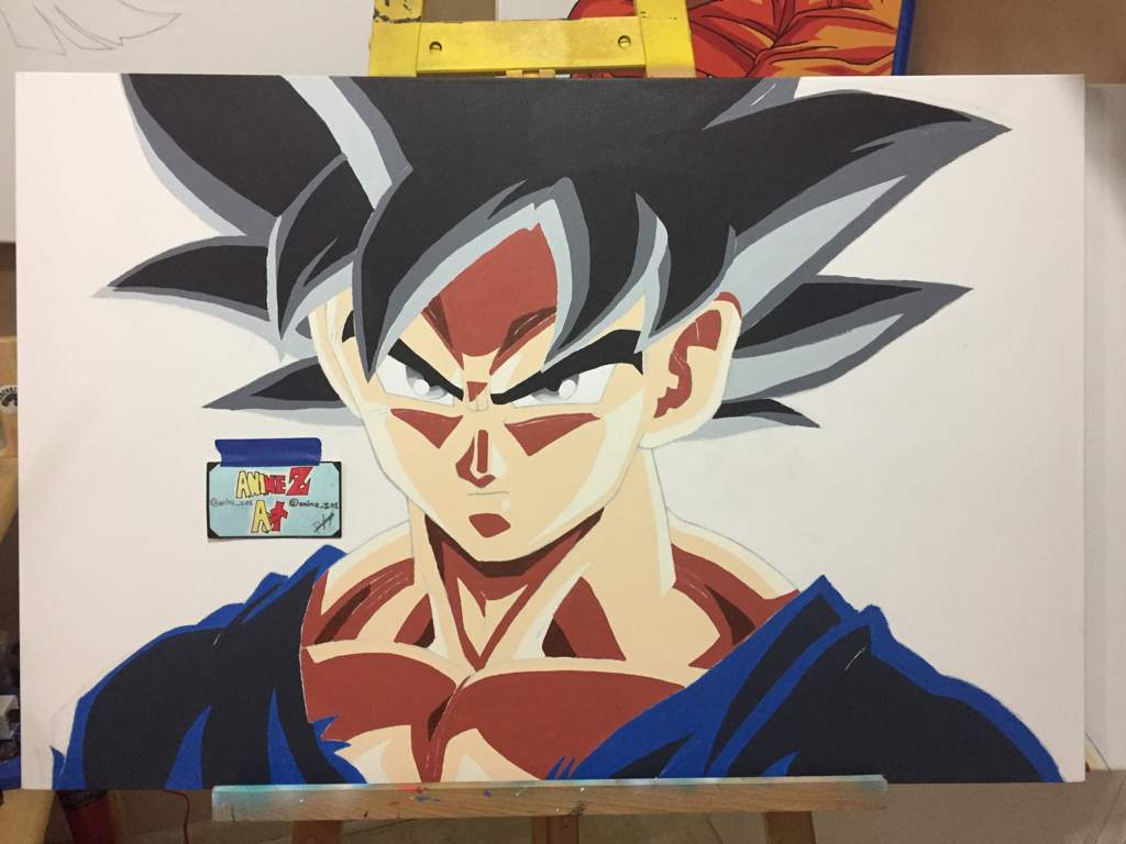 Goku ultra instinct acrylic paint 24in x36in!! | DragonBallZ Amino