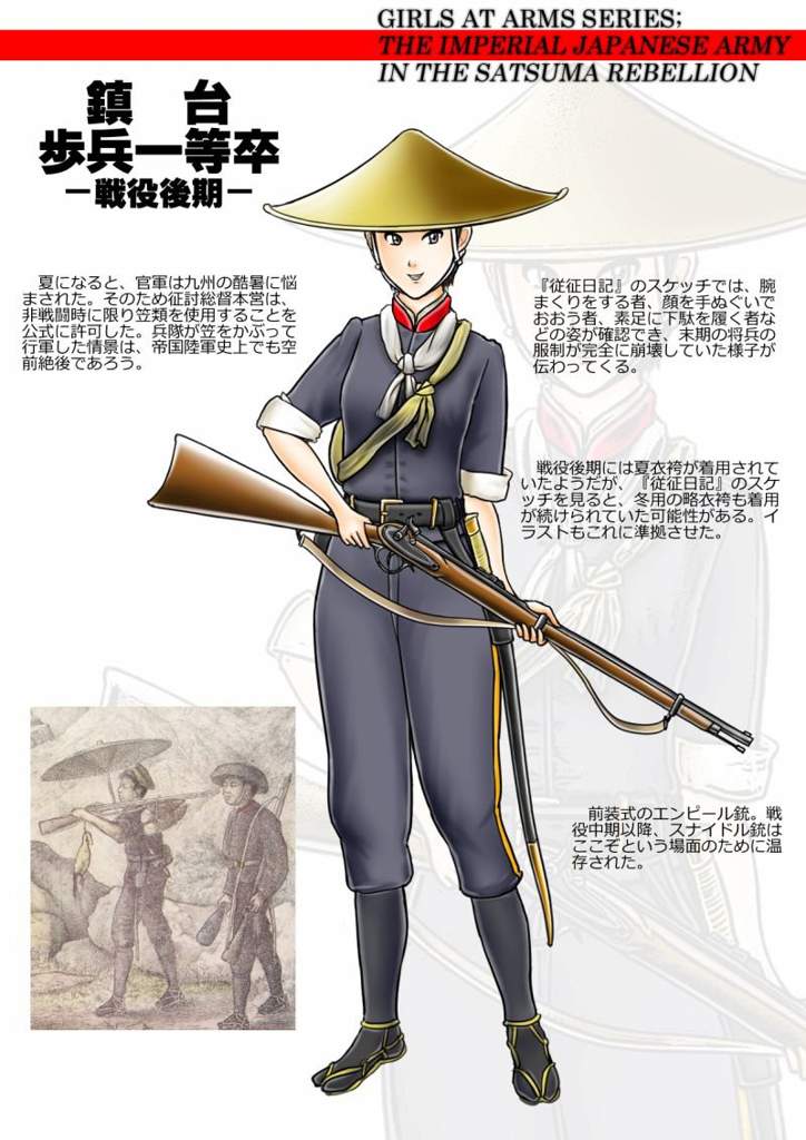 Anime Women in Meiji Era (18681912) Japanese Imperial Army uniforms