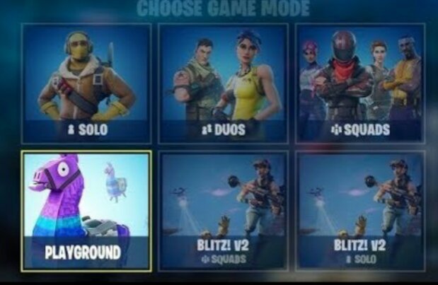 concept of playground in the menu - fortnite game mode menu