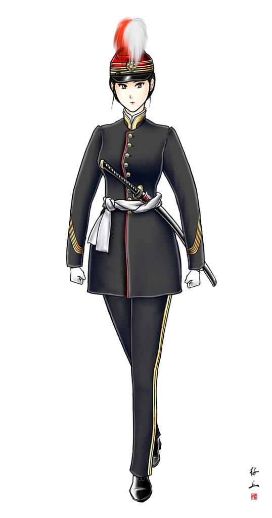 Anime Women in Meiji Era (18681912) Japanese Imperial Army uniforms