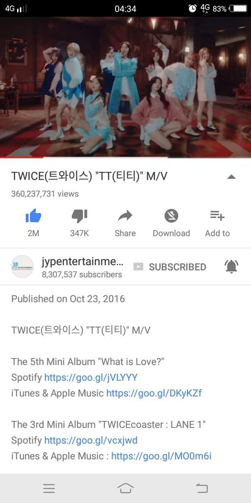 Twice Tt Mv Has Reach 360m View Twice 트와이스 ㅤ Amino
