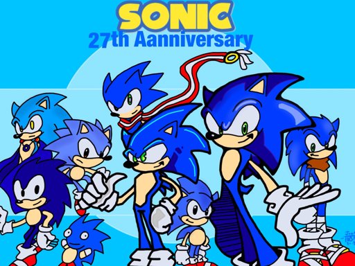 Finished sonic anniversary fan art | Sonic Amino: Team Infinity Amino