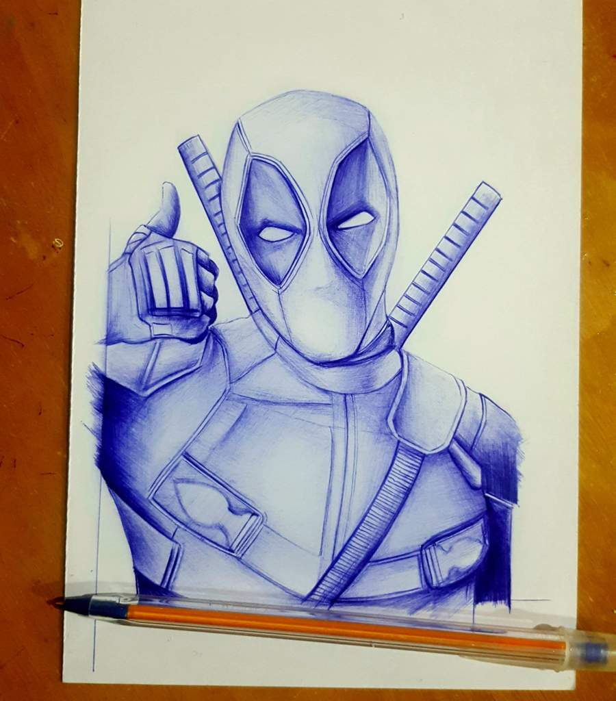 Dibujo de Deadpool a lapicero.. | •Arte Amino• Amino
