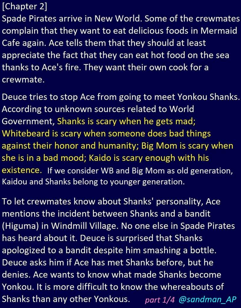 Sandman S Translation Of Ace S Noval One Piece Amino