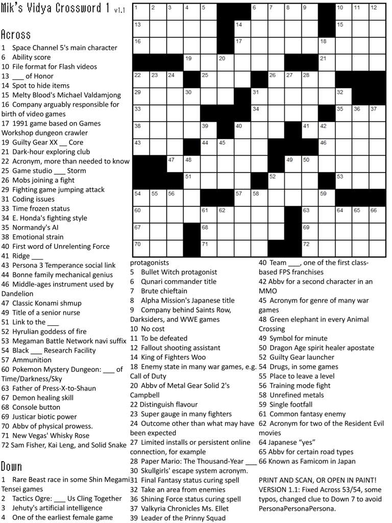 Video Games Word Search Crossword Puzzle For A Prize Friends Amino