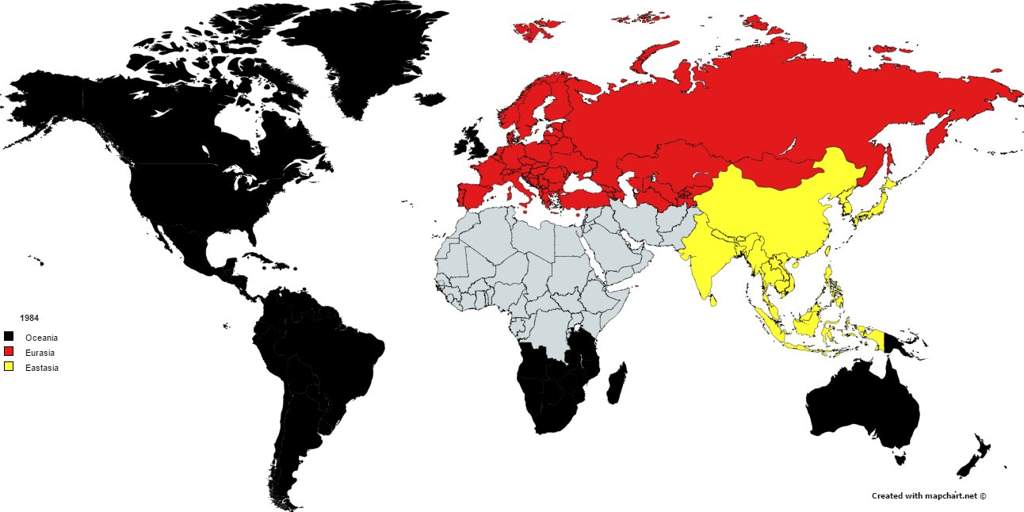 Карта мира 1984 оруэлл