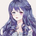 Anime girl with lilac hair