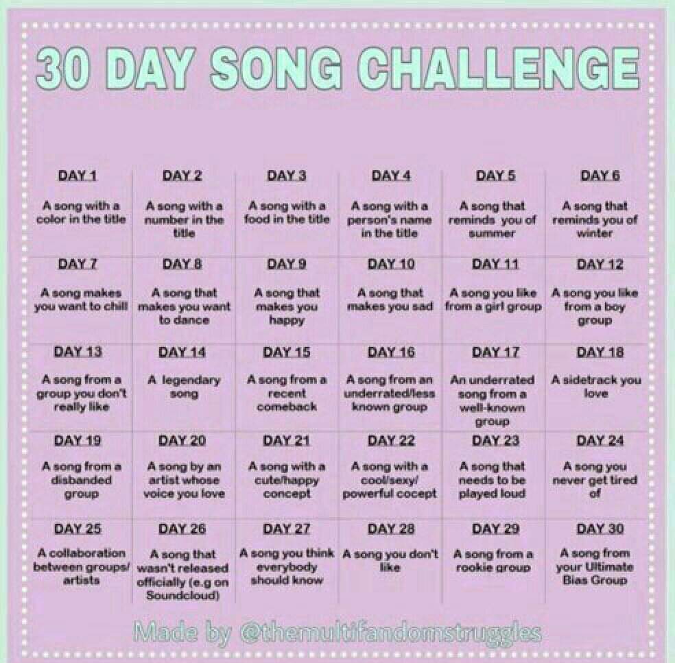 30 Day Song Challenge K Pop Amino