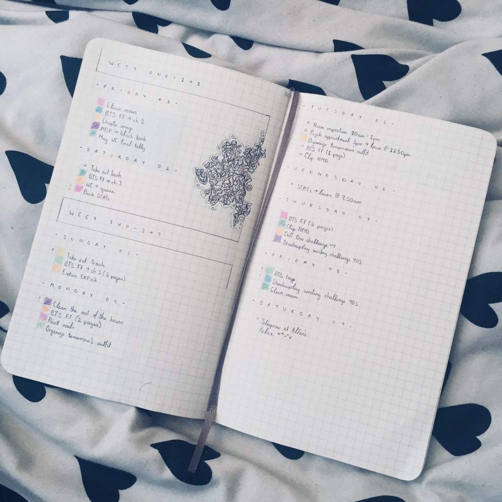 Weekly/Daily Spread - June 1 - 9 | Bullet Journal Amino