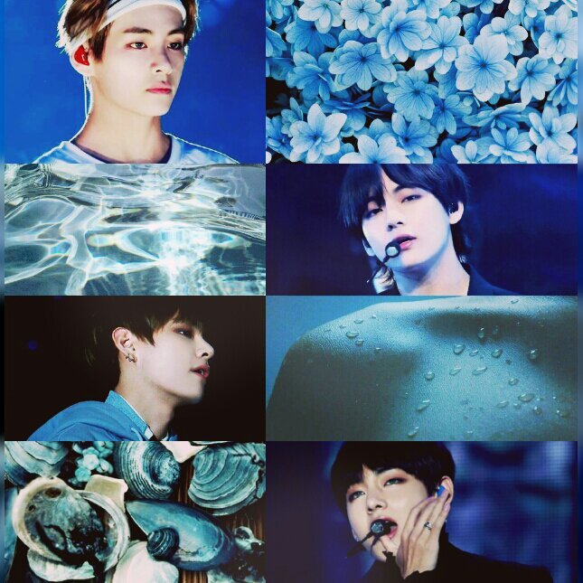 Blue V Aesthetic Collage Mine Photos Aren T Army S Amino