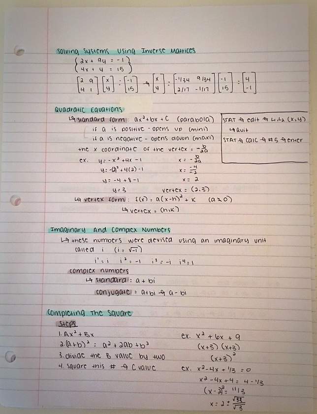 Algebra II Final Review | Studying Amino Amino