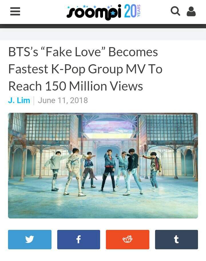 'Fake Love', the fastest Kpop MV to reach 150 million