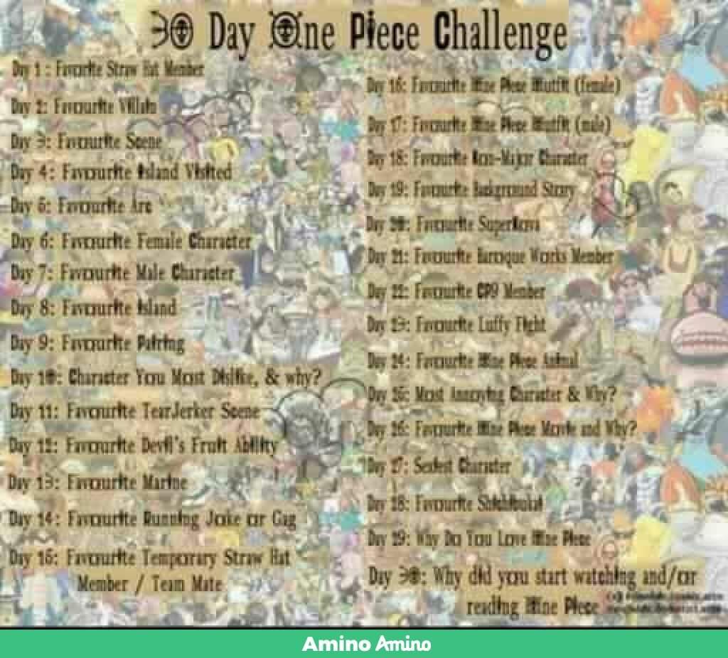 One Piece 30 Day Challenge One Piece Amino