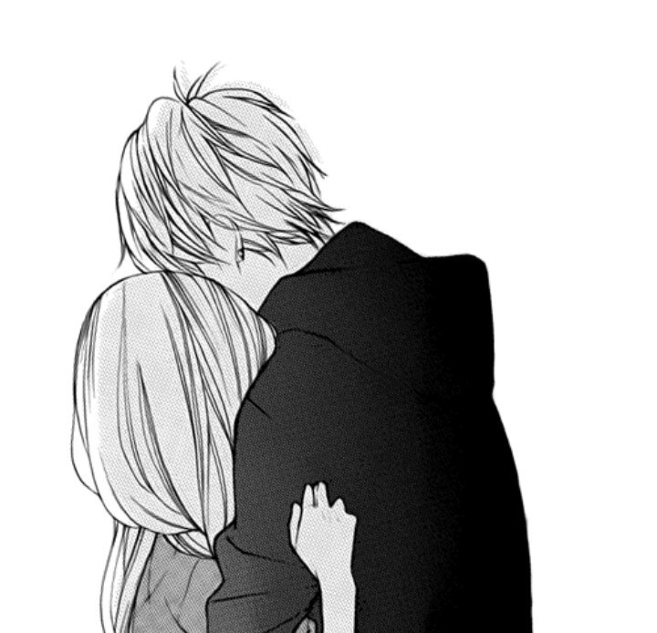 Anime girl hugging boy gif
