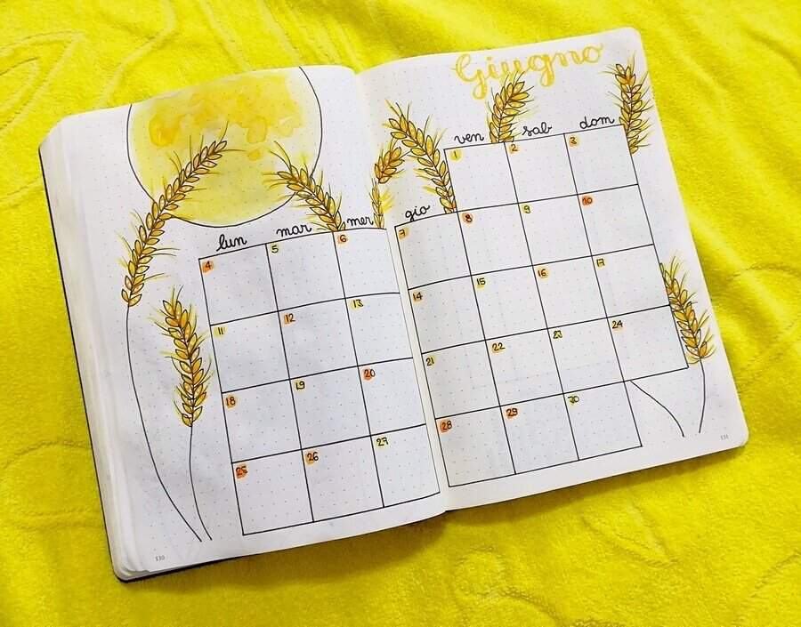 june monthly calendar bullet journal amino