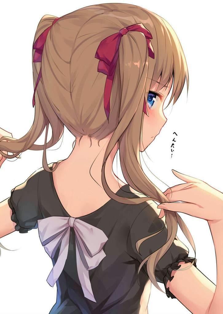 Anime girl hands behind back