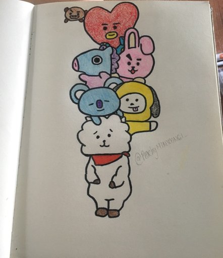 Good Morning/Afternoon/Evening !! I finally finished my fan art of BT21 ...