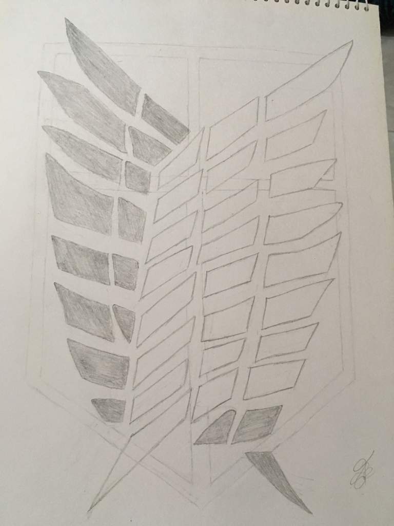 My Finished Survey Corps Logo Drawing Attack On Titan Amino