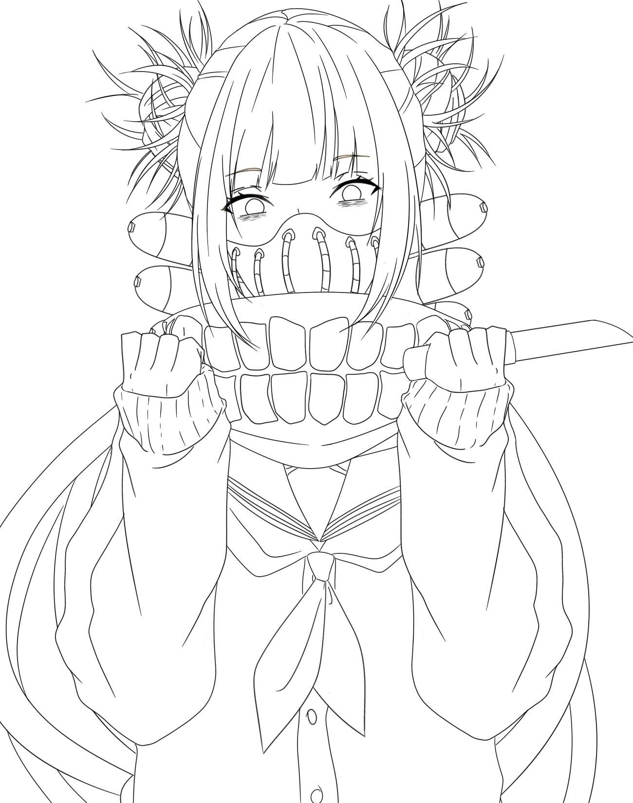 Anime Coloring Pages Toga - Coloring and Drawing