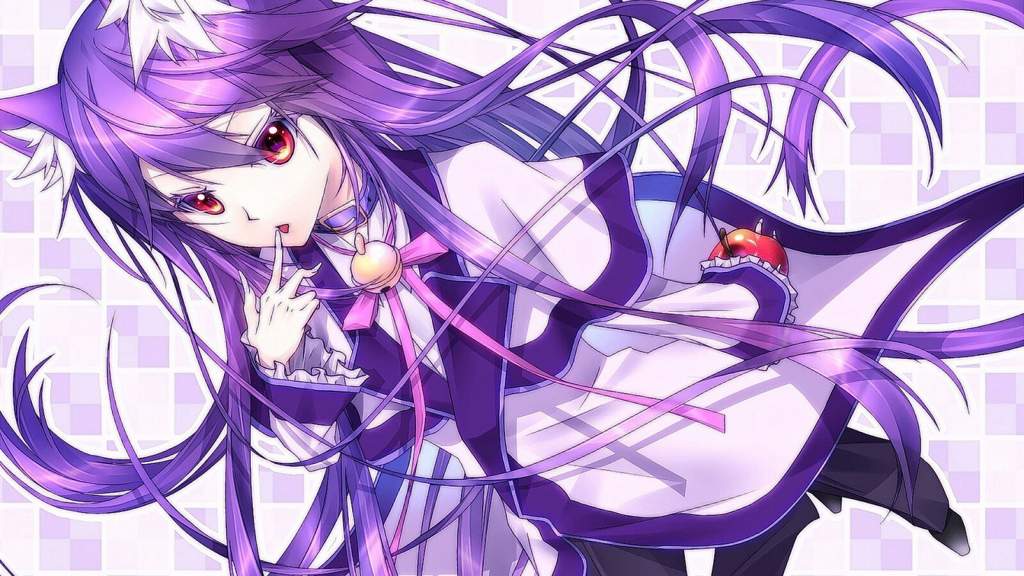 Purple eye anime girl