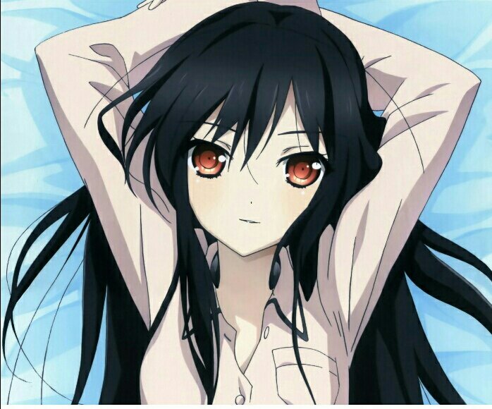 Pretty anime girl with black hair
