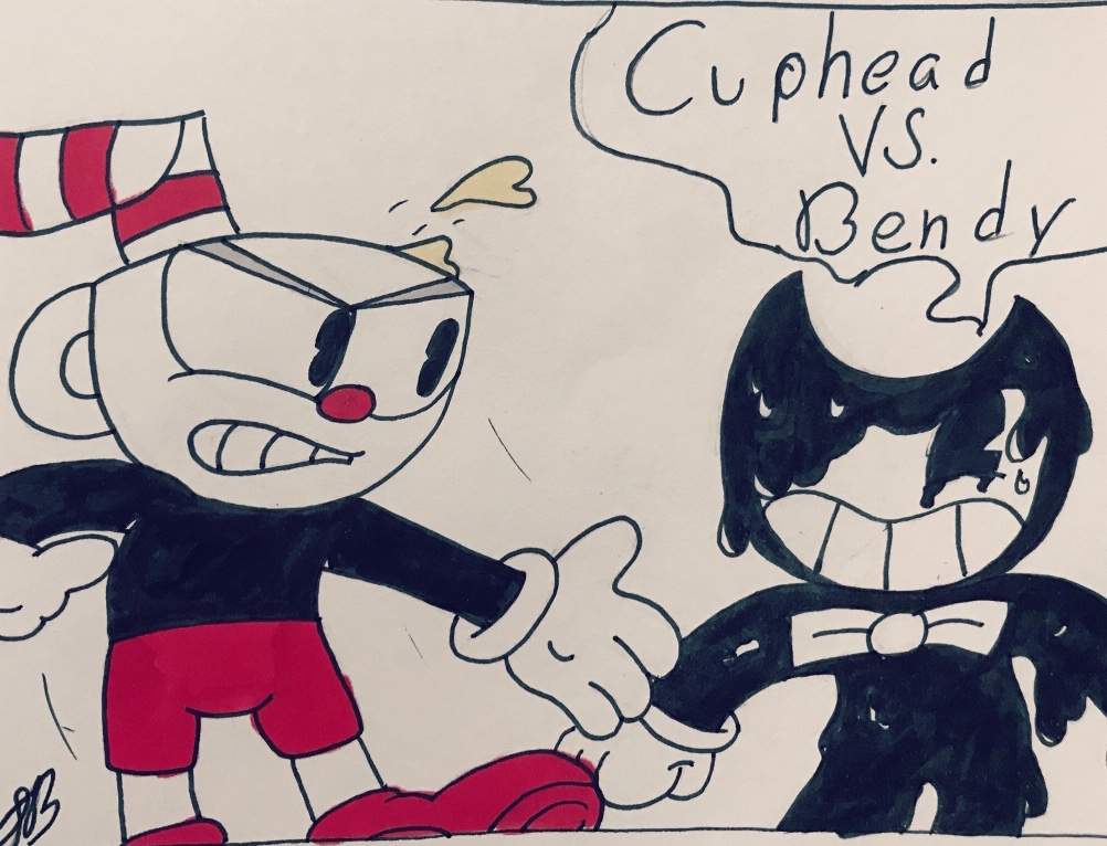 Cuphead Vs. Bendy (Art by me) Request from a friend from G+ | Cuphead ...