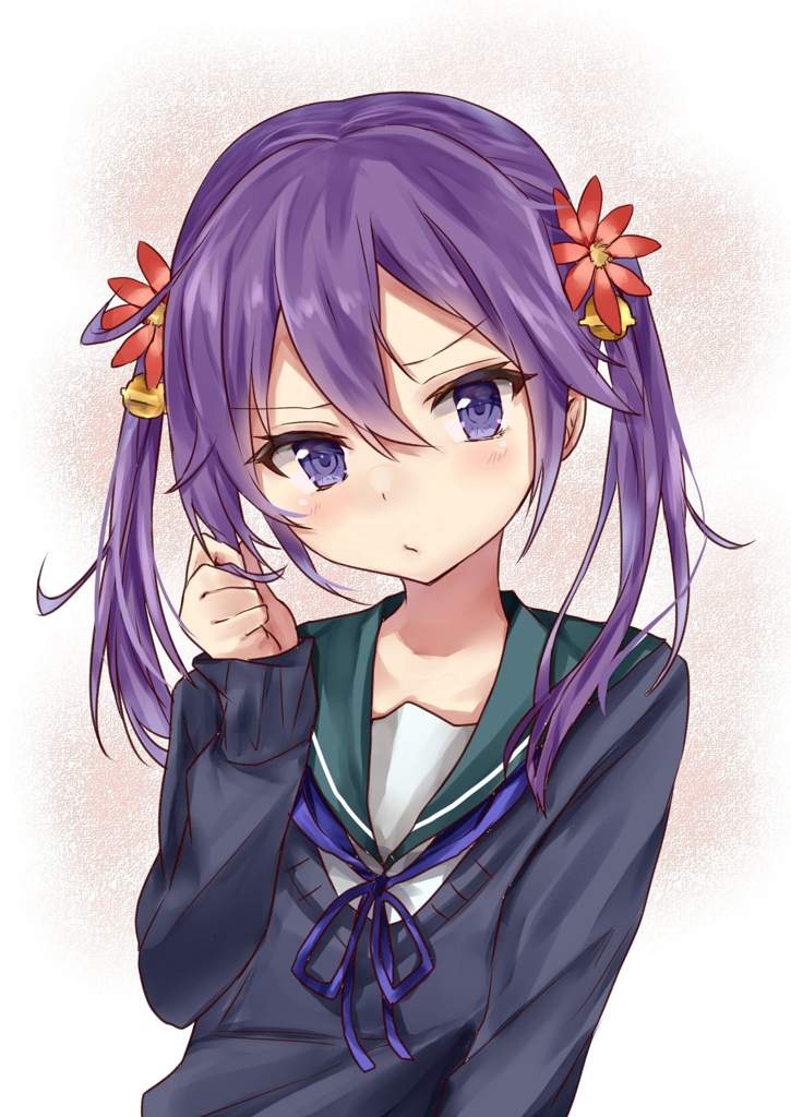 Cute anime girls with purple hair