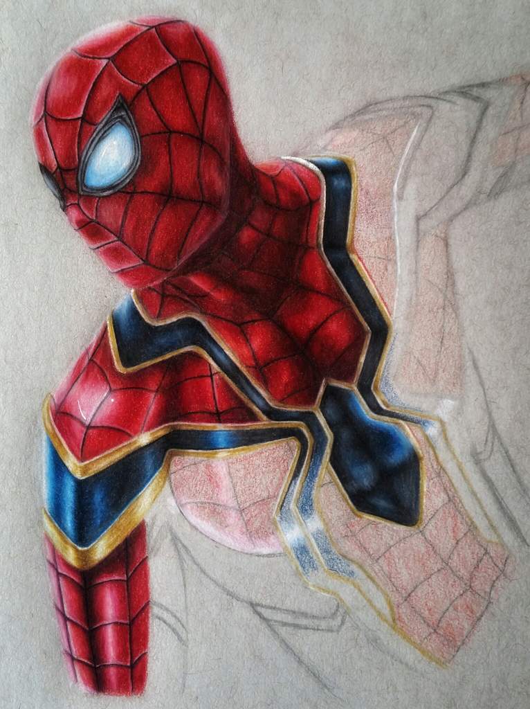 Cute Sketch Iron Spiderman Drawing for Adult