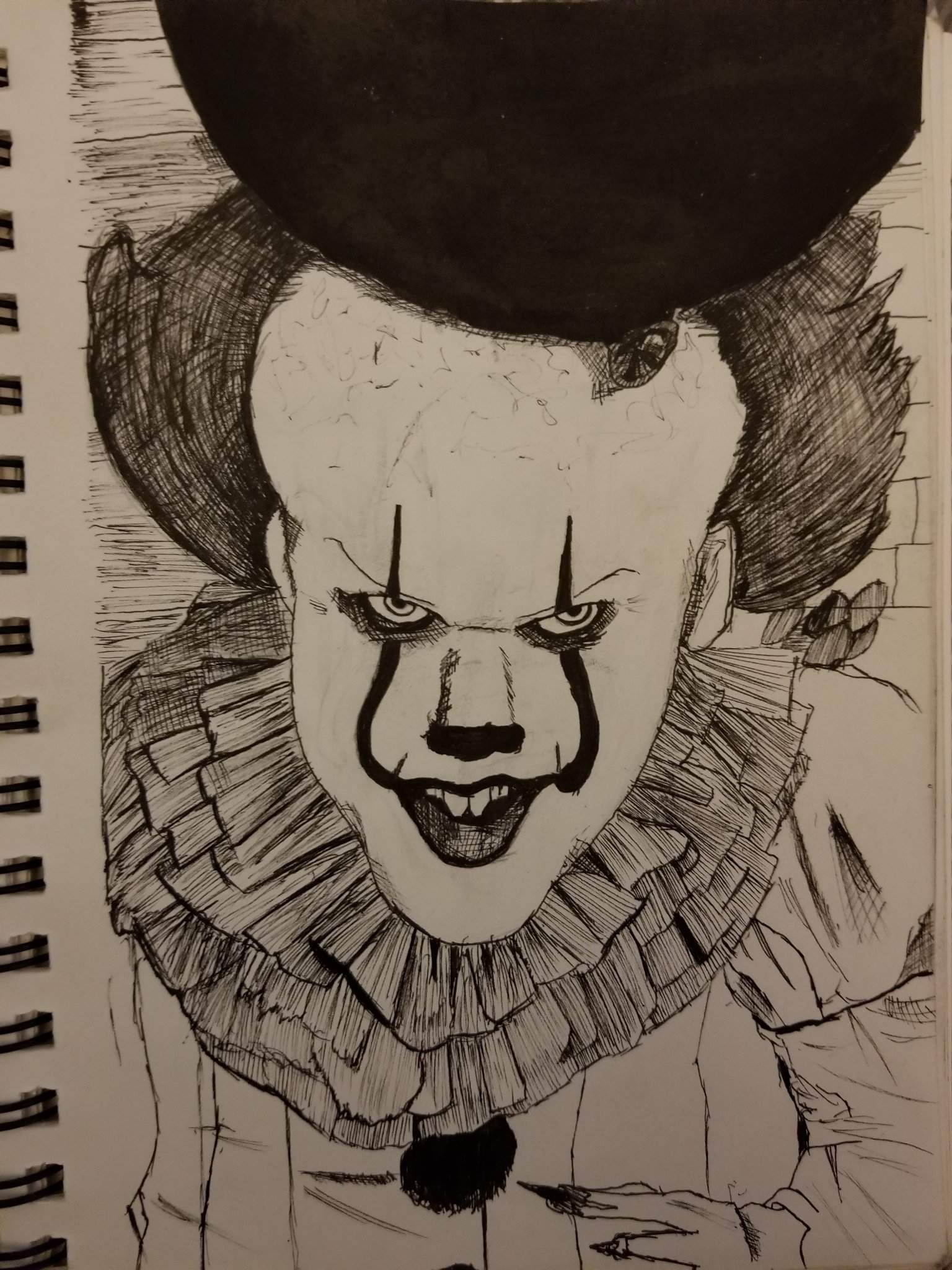 Old Pennywise ink sketch | Horror Amino