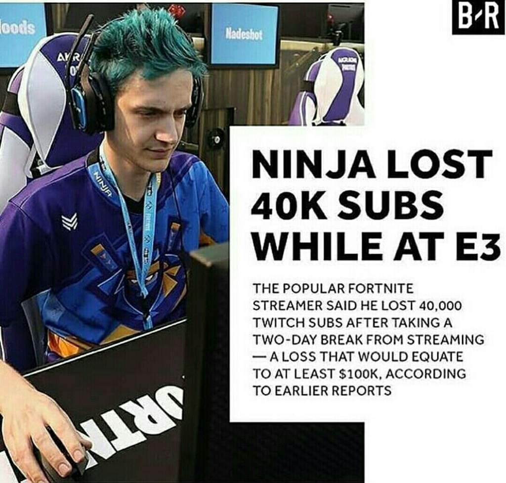 ninja lost of 40k subs while at the tournament fortnite pro am in e3 lucky players amino - e3 tournament fortnite