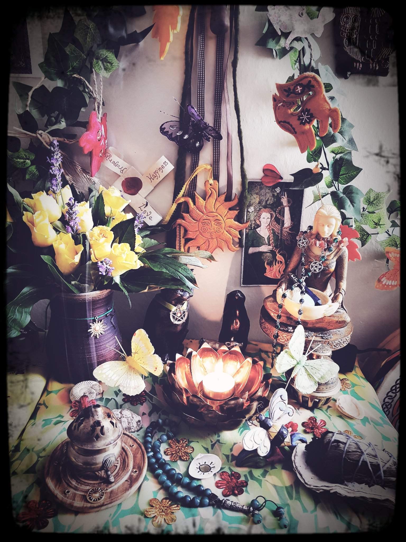 My Litha Altar with My Handmade Sun God | Pagans & Witches Amino