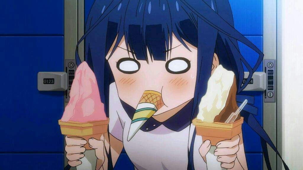 Anime girl eating meme