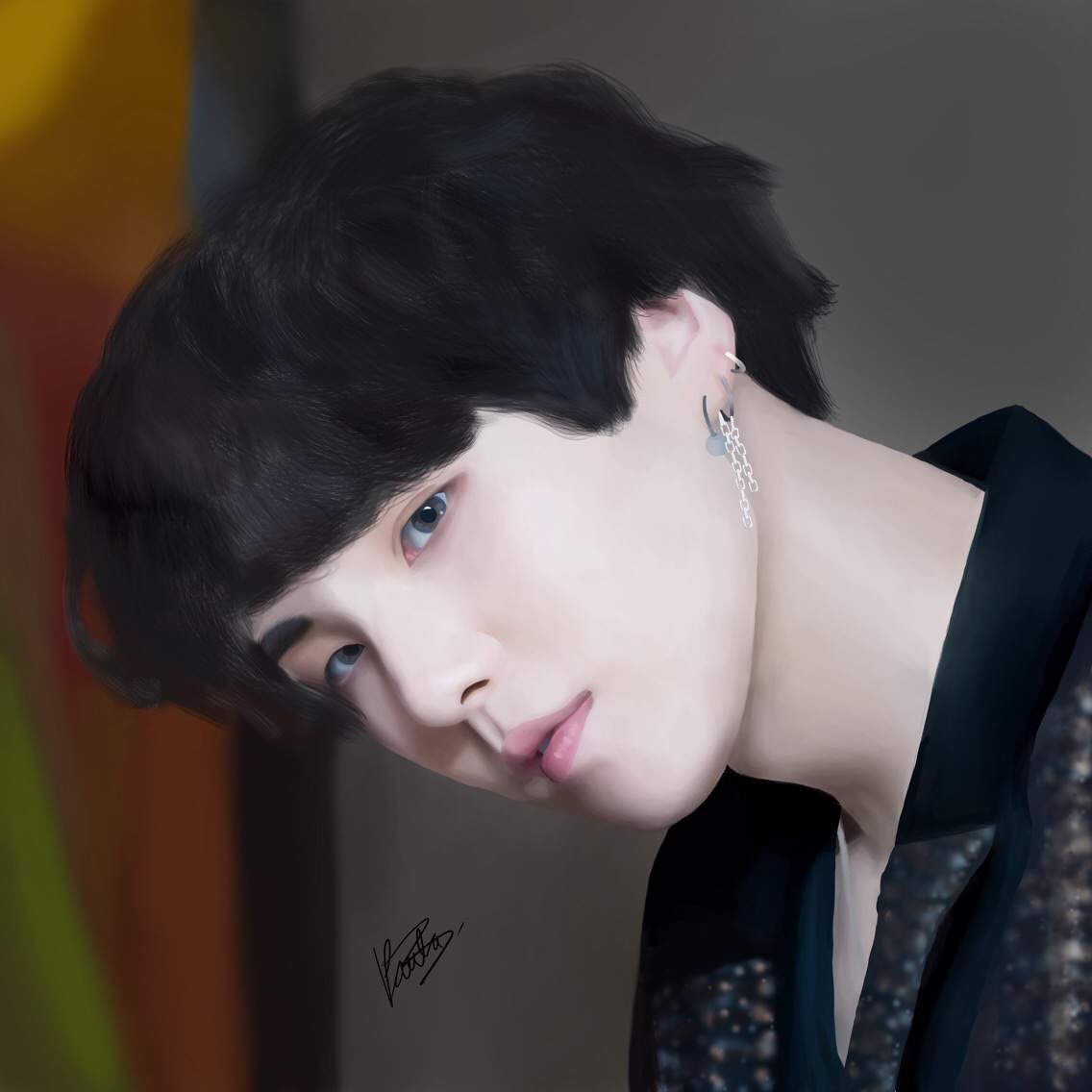 My drawing of Suga | K-Pop Amino