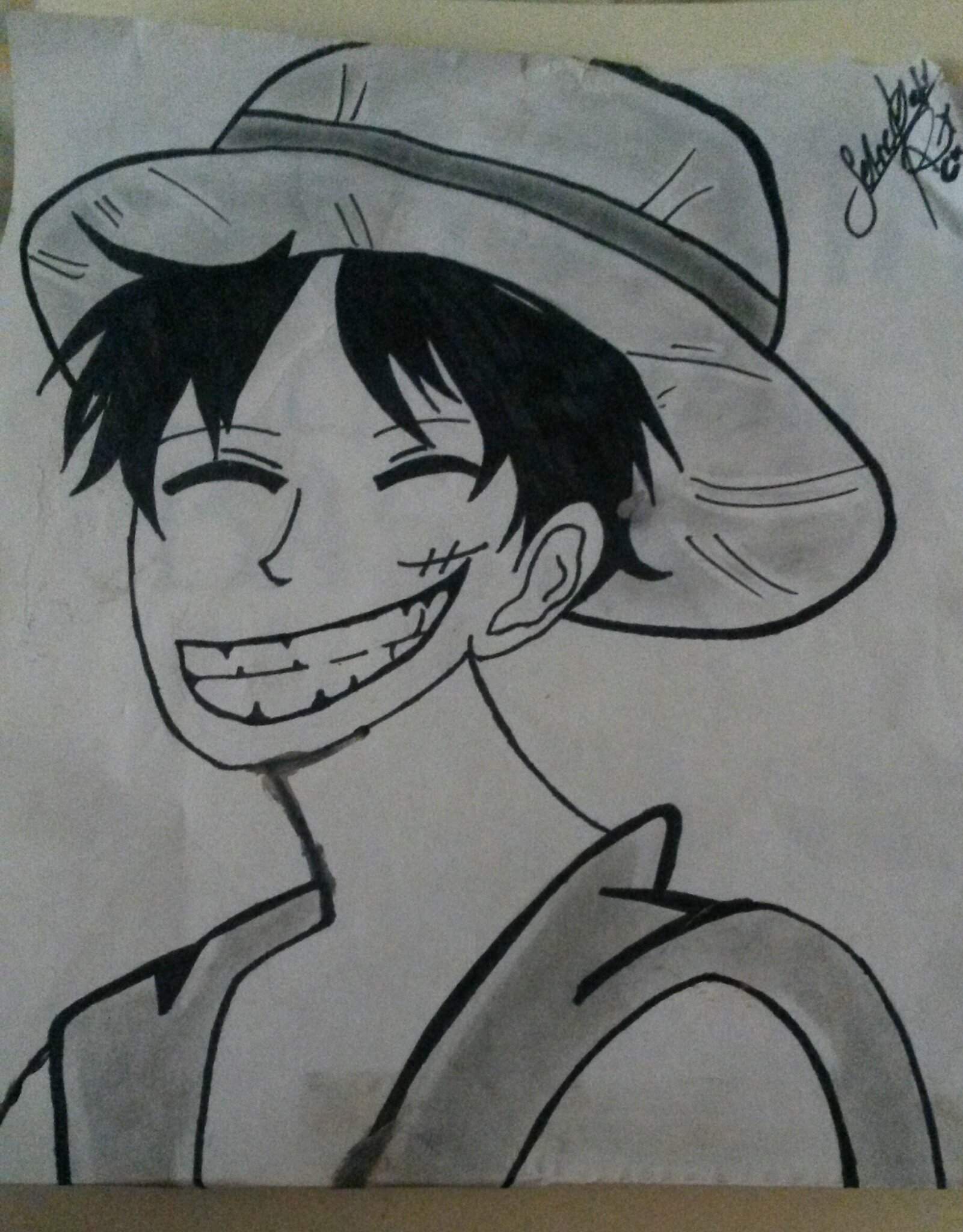 De mis primeros dibujos de OP💕 Luffy💕 | •One Piece• Amino