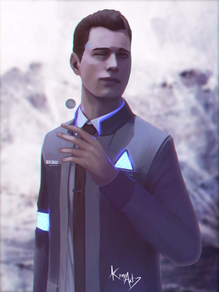 Coin flipping fanart created by KyoyArt | Detroit: Become Human Amino