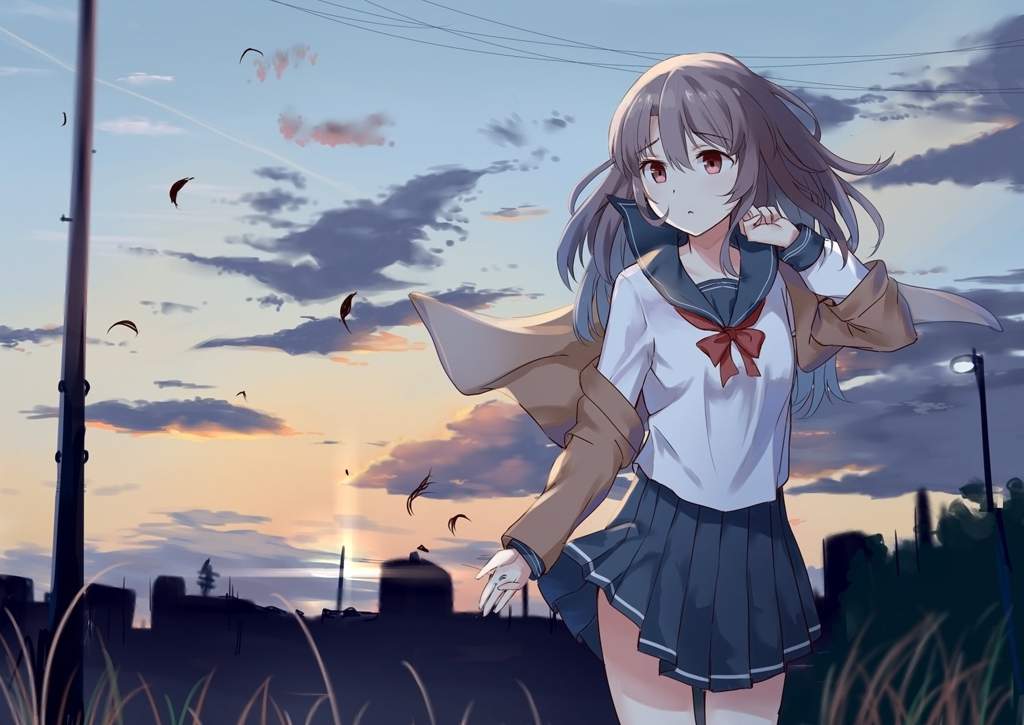 Anime girl schuluniform