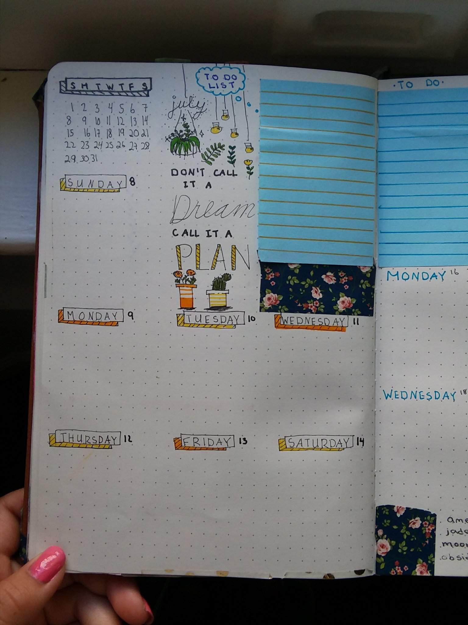 July bujo spread (2018) 🌿 | Studying Amino Amino