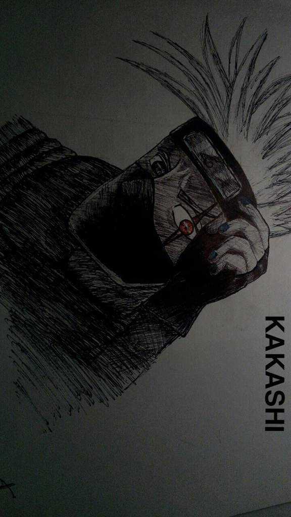 Voilà Mon Petit Dessin De Kakashi Avec Un Stylo Bic Noir Et