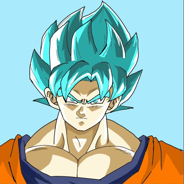 Goku Super Saiyan Blue digital drawing!!! | DragonBallZ Amino