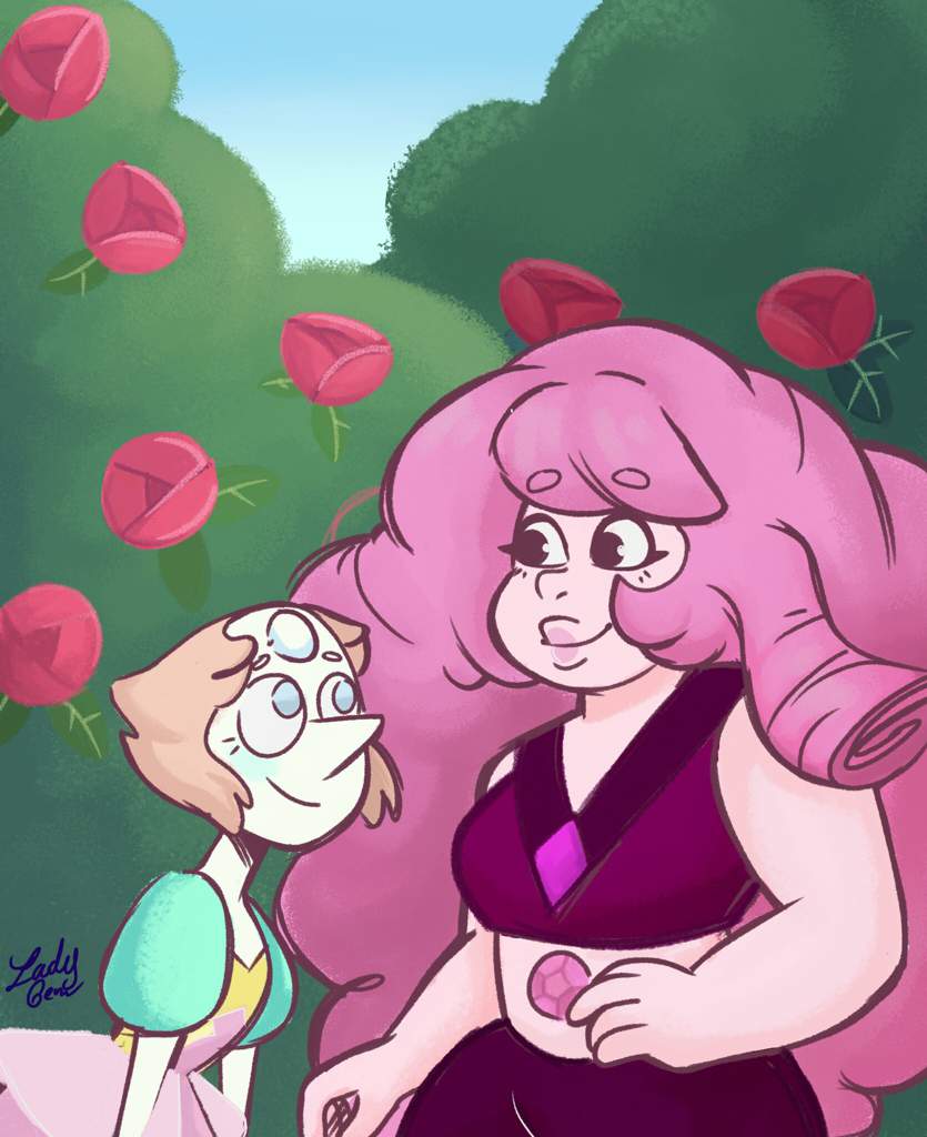 🌸🌹Pearl y Rose/Pink Fan Art 🌹🌸(Spoiler(??) | Steven Universe Español Amino