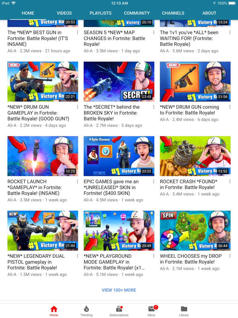 has one by know everyone knows him aliaaaaa yep that crappy guy look i went to his acoustic and wow look at the amount of fortnite vids not clickbait - clickbait fortnite map