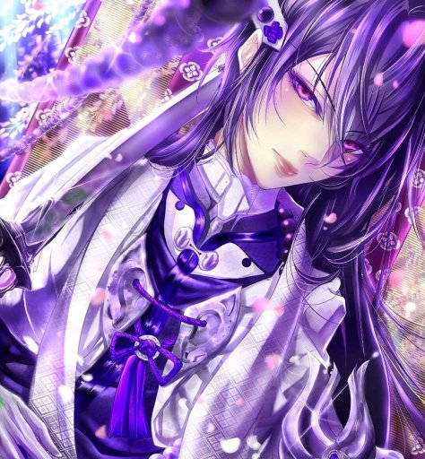 Purple haired anime guy