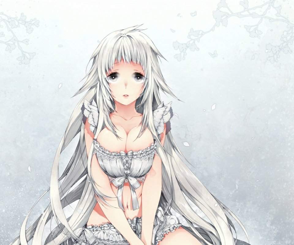 White hair anime girls