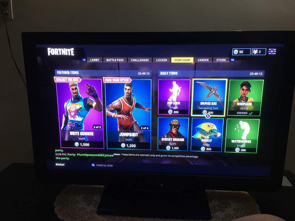 New Item Shop Looks Amazing Fortnite Battle Royale Armory Amino - brite bomber and jumpshot and triple threat also we have circuit breaker and whiplash that i bought earlier we also have poplock and waterworks and