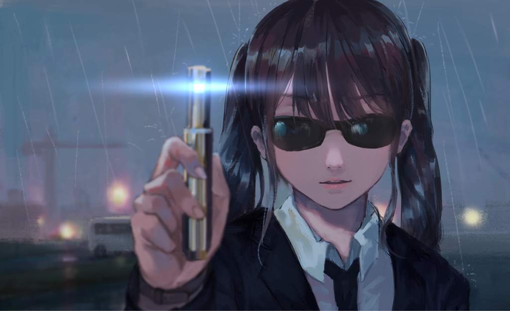 Anime girl in black