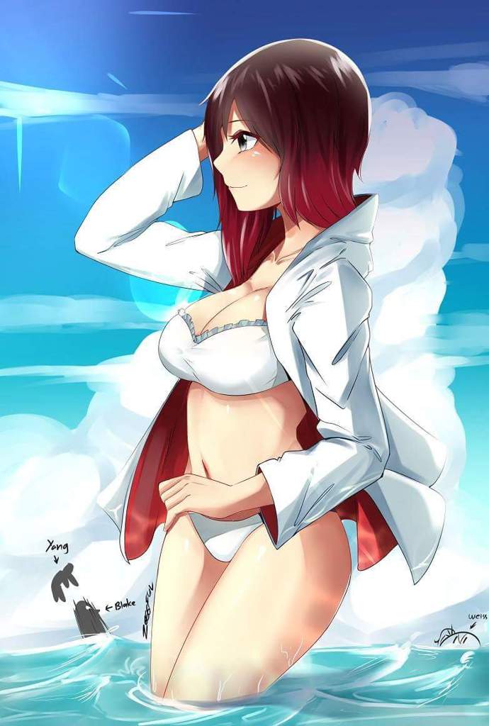 Ruby Rose in swimsuit. 