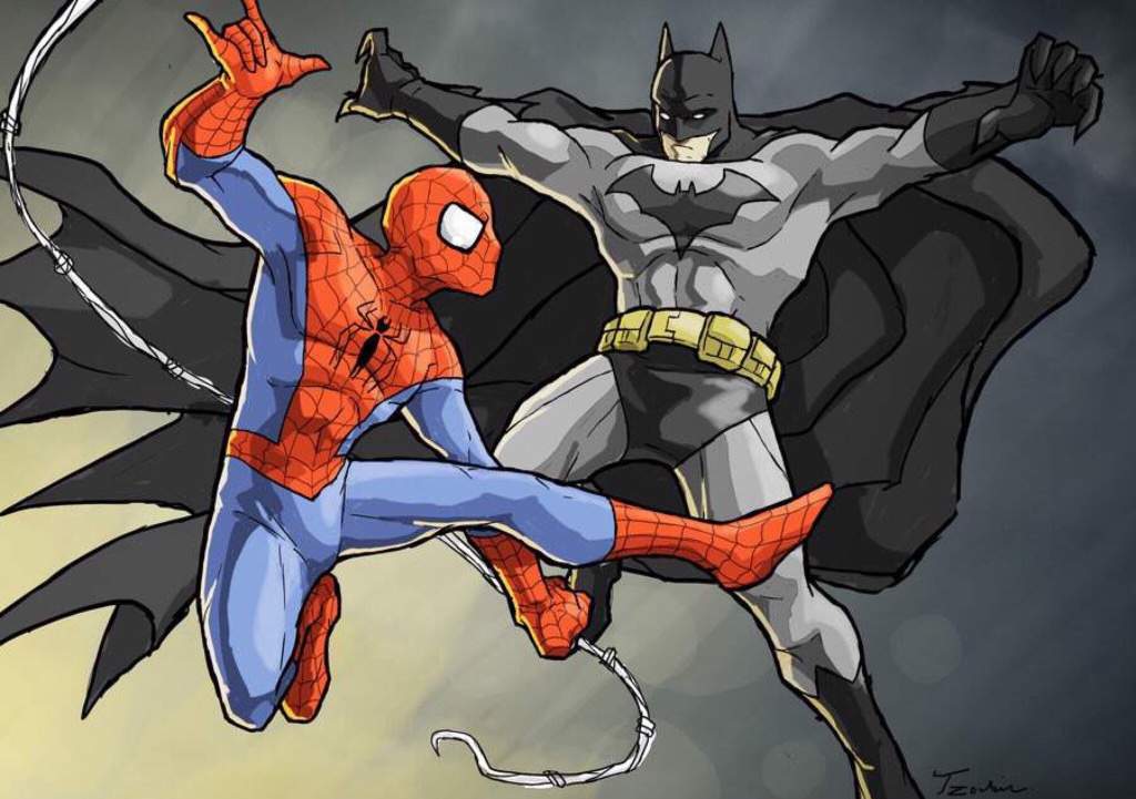 Looks like batman vs spiderman was a tie | Cartoon Amino