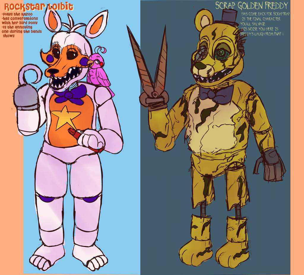 Rockstar and Scrap Challenge:Lolbit and Golden Freddy | Five Nights At ...