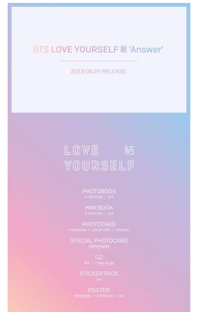 Bts Love Yourself 結 Answer Album Revealed Army S Amino