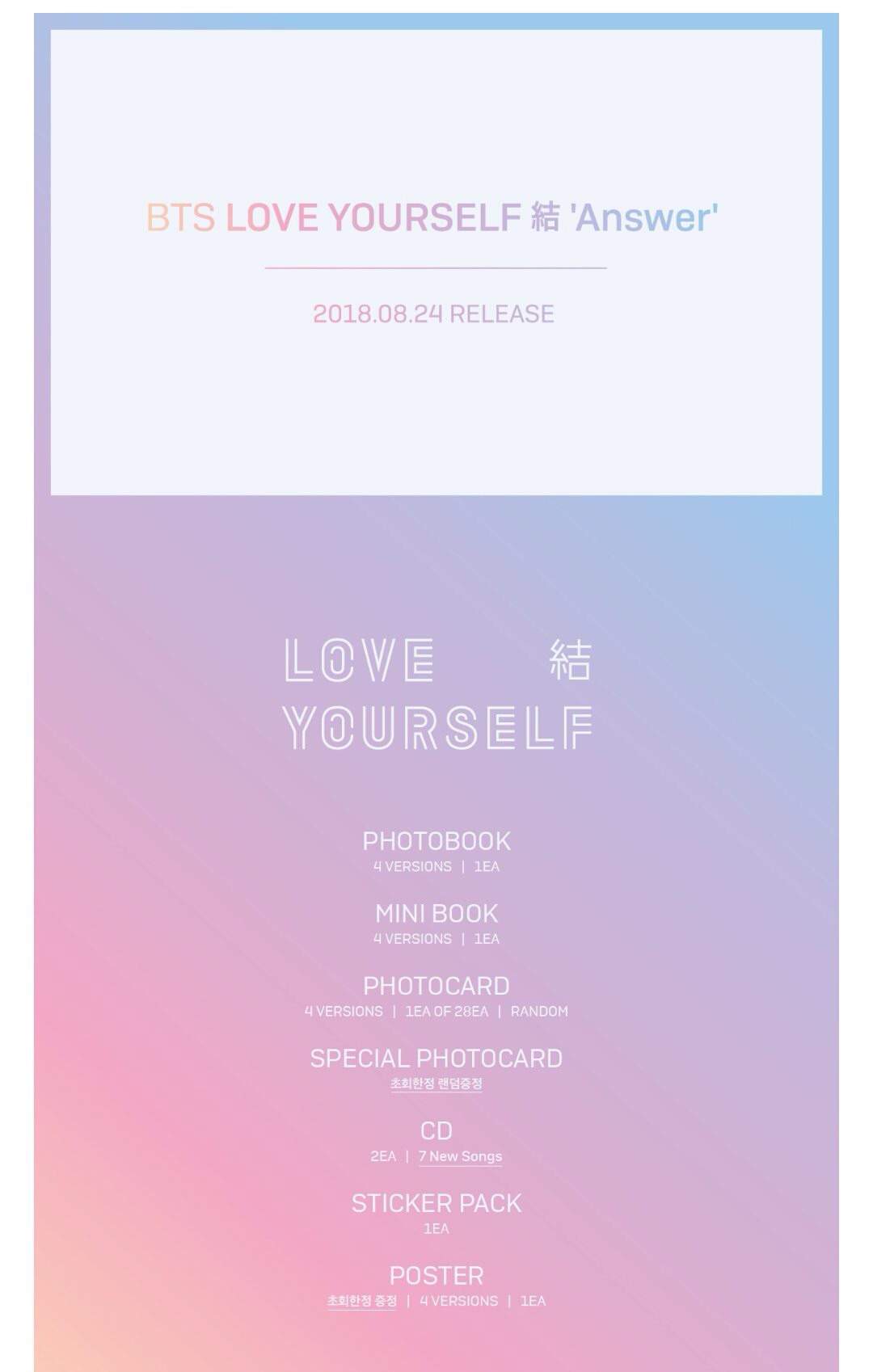 BTS LOVE YOURSELF 結 'Answer' Album Revealed | ARMY's Amino